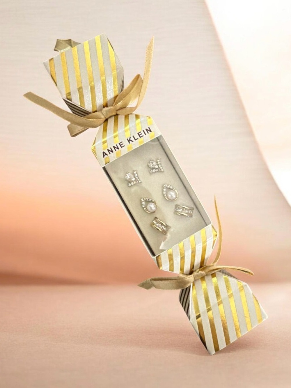 Anne Klein Gold Tone & Pearl Earring Set
